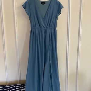 Lulu’s Lost in the Moment Slate Blue Maxi Dress